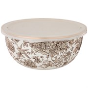 Миска agness эмалированная с пластиковой крышкой,  серия royal garden 24 х 10,5 см / 2,8л
