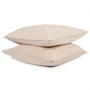 Набор из двух наволочек бежевого цвета из органического стираного хлопка из коллекции essential, 70х