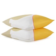 Набор из двух наволочек из сатина  горчичного цвета с авторским принтом из коллекции freak fruit, 70