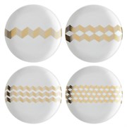 Набор блюдец signature, chevron, ?16cm, золото, 4 шт.