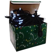 Электрогирлянда уличная "Праздничная", L8,5 м, (100 белых LEDламп, постоян., 5W, шнур черный, б/сил