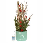 Изделие декоративное "Новогодняя композиция" с подсветкой, L28 W28 H64см