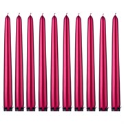 Набор свечей из 10  шт металлик красный H=24 см