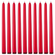 Набор свечей из 10  шт лакированный красный H=28