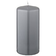 Свеча столбик H=15 см серый лакированный D=7 см