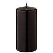 Свеча столбик H=15 см черный лакированный D=7 см