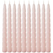Набор свечей из 10 штук крученые лакированный нежно-розовый H=23 см
