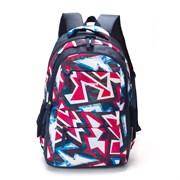 Рюкзак TORBER CLASS X, темно-синий с розовым орнаментом, полиэстер, 45 x 30 x 18 см