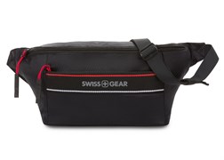 Сумка на пояс SWISSGEAR, черная, полиэстер с плетением рип-стоп, 38 x 5 x 15 см