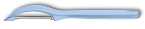 Нож для чистки овощей VICTORINOX универсальный, двустороннее зубчатое лезвие, голубая рукоять