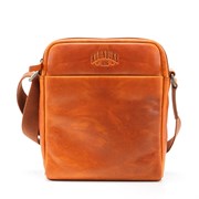 Сумка через плечо KLONDIKE DIGGER «Jake», натуральная кожа цвета коньяк, 26 x 22 x 7 см