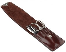 Маникюрный набор YES, 4 пр. Футляр: натуральная кожа, цвет коричневый