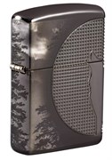 Зажигалка ZIPPO Armor™ Wolf  с покрытием High Polish Black Ice®, латунь/сталь, чёрная, 38x13x57 мм