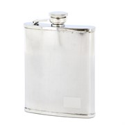 Фляга S.Quire 0,18 л, сталь, серебристый цвет с рисунком