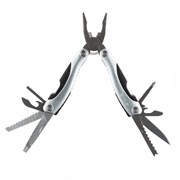 Мультитул Stinger, сталь/алюминий/пластик (серебристый), 15 инструментов, нейлоновый чехол, коробка