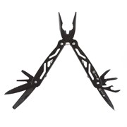 Мультитул Stinger, сталь/алюминий (черный), 12 инструментов, нейлоновый чехол, коробка картон