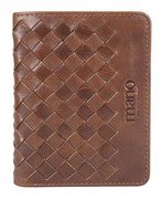 Портмоне для кредитных карт Mano "Don Luca", натуральная кожа в коньячном цвете, 8,5 х 11 см