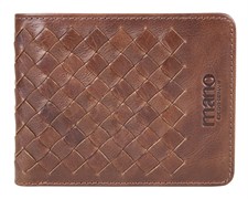 Бумажник Mano "Don Luca", натуральная кожа в коньячном цвете, 11 х 8,5 см