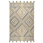 Ковер из хлопка с контрастным узором и кисточками из коллекции ethnic, 200х300 см