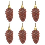 Украшение новогоднее "Шишка", набор из 6-ти шт,  L16 W16 H3 см