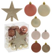 Украшение новогоднее "Шар и звезда", набор из 30 шт + 1 звезда, D 8/6/5 см, L21 W13 H25 см