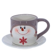 Чашка с блюдцем "Снеговик", 150 мл,  L13 W12 H8 см