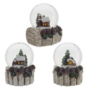 Фигурка декоративная в стеклянном шаре "Домик", L4,5 W4,5 H6 см, 3в.