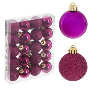 Украшение новогоднее "Шар", набор из 20-ти шт, D 3 см, L14,5 W3 H11,5 см