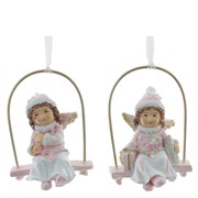 Изделие декоративное подвесное "Девочка на качелях", 2 в., L5 W4,5 H7 см, 2в.