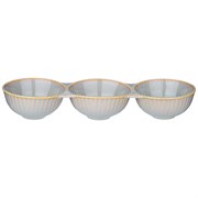 Менажница для закусок, соусов 3 секции bronco "Soul kitchen" 24*8*4 см 70 мл серый