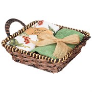 Набор полотенец из 2-х шт "Fruit basket",40х70 см ,50х30 см 100% хлопок,белый/зелёный,твил,