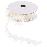Лента капроновая  с каймой сердечки, шампань, шир 1,5 см боб 18,2м