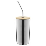 Термостакан стальной с трубочкой, 520 мл, сливовый