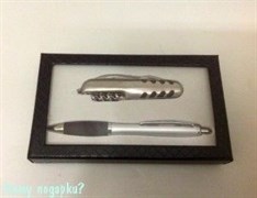 Мужской подарочный набор, 15х9х2 см, ручка, нож перочинный