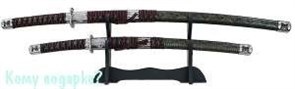 Набор самурайских мечей: катана и вакидзаси на подставке, l=100 см, 002
