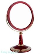 Зеркало настольное круглое с кристаллами "Red&Gold", двухстороннее, 18 см