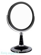 Зеркало настольное круглое "Black", двухстороннее, 18 см, с кристаллами