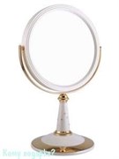 Зеркало настольное круглое с кристаллами "WPearl&Gold", двухстороннее, 18 см