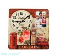 Коллаж-ключница с часами "Лондон", 40x40 см