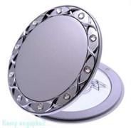 Компактное зеркало "Silver", с кристаллами