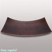 Тарелка декоративная, 54х24 см, коричневая с полосками