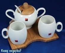Подарочный чайный набор на бамбуковой подставке