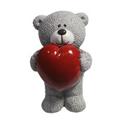 Фигура декоративная Влюбленный медвежонок серый L7W7H11см