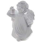 Фигура декоративная Ангел Белый с фонариком  L11W8H15cм