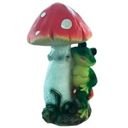 Фигура декоративная садовая Лягушка с мухоморами L34W24H41