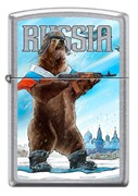 Зажигалка Zippo Russian Bear с покрытием Street Chrome 207 Russian Bear