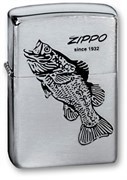 Широкая зажигалка Zippo BLACK BASS 200