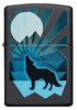 Зажигалка Zippo Wolf and Moon с покрытием Black Matte, 29864 - фото 184832