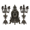 Часы каминные и 2 канделябра Барокко на 5 свечей, под бронзу AL-82-103-C-ANT - фото 186037