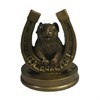 Фигурка декоративная Крыса с подковой На счастье (золото) L7 W7 H9,5 см - фото 189517